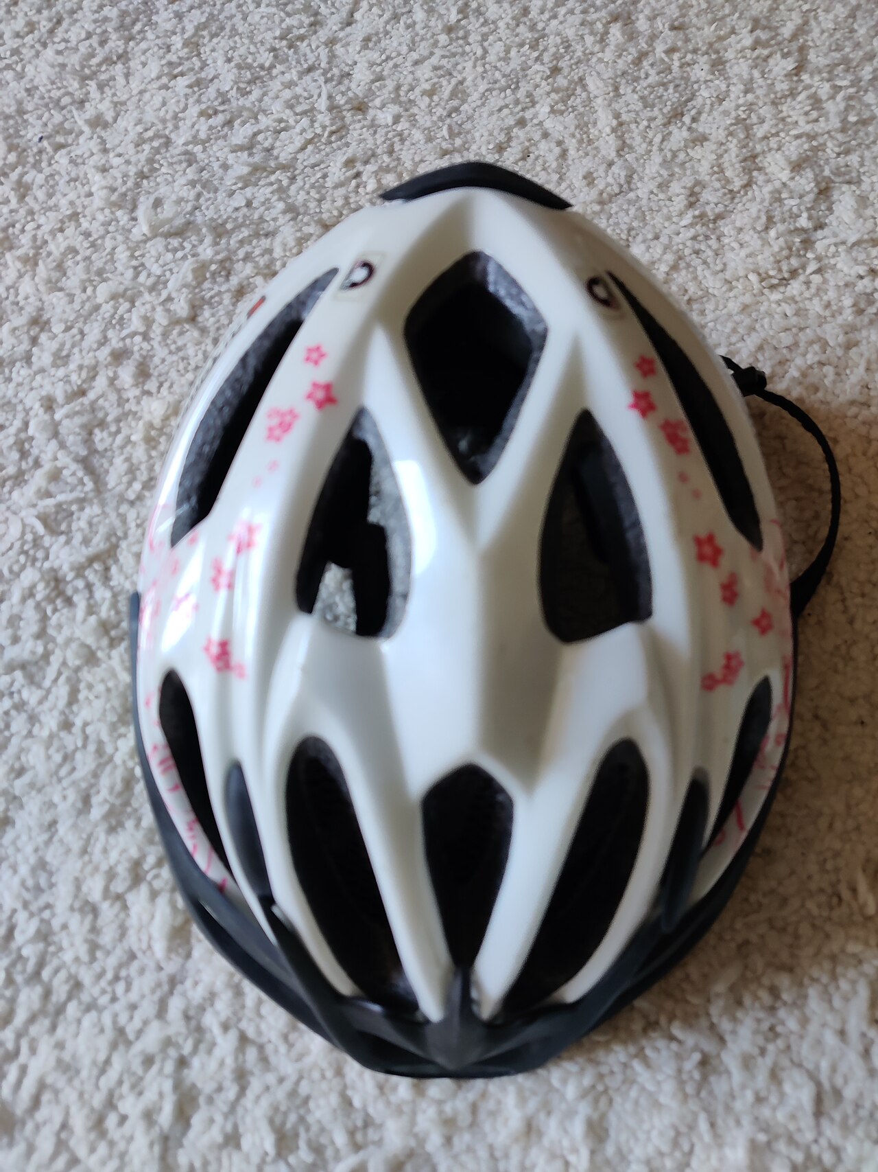 Casque de vélo vu de dessus avec ses aérations